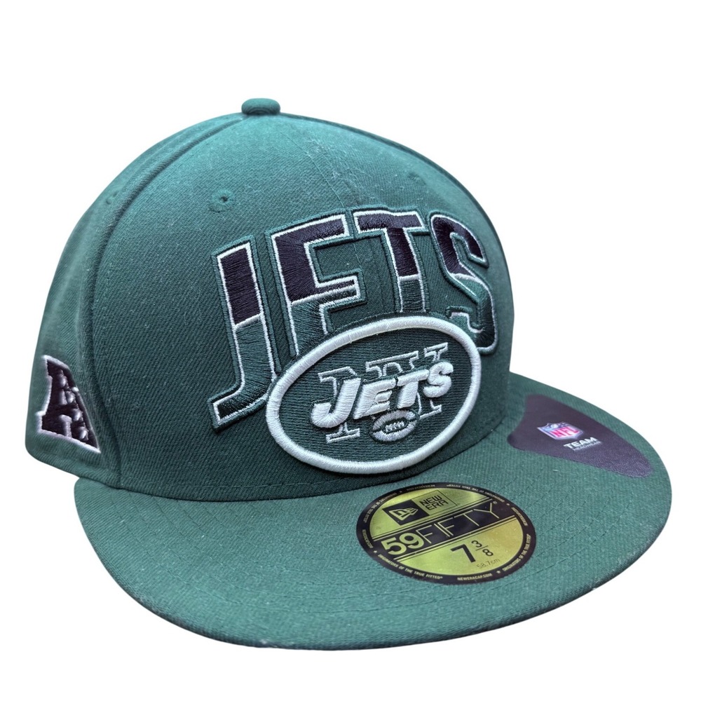 New York Jets New Era 59FIFTY Fitted Hat Green Size 7 3/8 NFL Football Cap‎